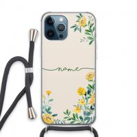 Gele bloemen: iPhone 13 Pro Max Transparant Hoesje met koord