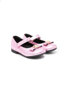 Versace Kids ballerines en cuir à plaque Medusa - Rose