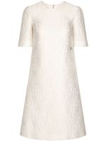 Dolce & Gabbana robe mi-longue à fleurs en jacquard - Blanc