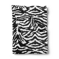 Zo Home Flanel Fleece Plaid Zebra - black - 140x200cm - thumbnail