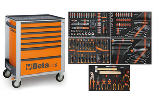 Beta Gereedschapswagen 7 Laden Oranje incl. 309-delig assortiment