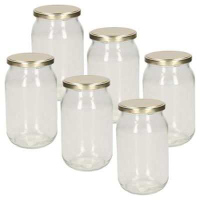 Weckpot - 6x stuks - 900 ml - inmaakpot met schroefdeksel - glas - D13 x H18 cm