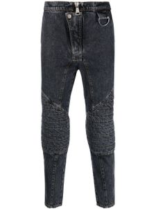 Balmain jean slim à empiècements nervurés - Gris