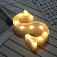Alfabet S Engelse letter vorm decoratieve licht droge batterij aangedreven warm wit staande opknoping LED vakantie licht