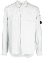 C.P. Company chemise en lin à patch logo - Gris