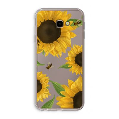 Sunflower and bees: Samsung Galaxy J4 Plus Transparant Hoesje