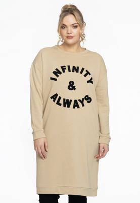 Yoek Sweater-jurk INFINITY | Licht Bruin | Maat 58/60