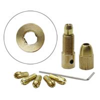 7 stuks/set messing 0.5-3mm kleine elektrische boor-bit Collet micro twist 5.05 mm boorkop set met moersleutel