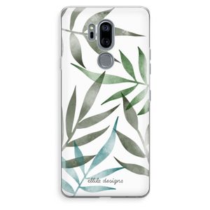 Tropical watercolor leaves: LG G7 Thinq Transparant Hoesje