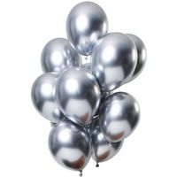 Chrome ballonnen 33cm Spiegeleffect Zilver Premium - 12 Stuks - thumbnail