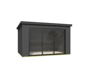 Blokhut Pernilla 385x295 Carbon Grey - Outdoor life