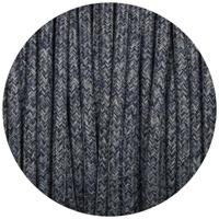 Strijkijzersnoer denim rond stoffen snoer blauw per meter