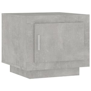 The Living Store Salontafel Betongrijs 51x50x45 cm - Stevig bewerkt hout frame - 1 deur - Voldoende opbergruimte