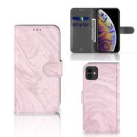 Apple iPhone 11 | Bookcase | Marble Pink - Origineel Cadeau Vriendin