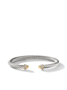 David Yurman bracelet Classic Cable en or 18ct et argent sterling pavé de diamants (5 mm)