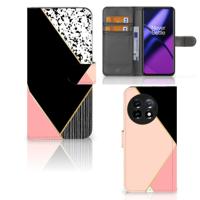 OnePlus 11 | Book Case | Zwart Roze Vormen