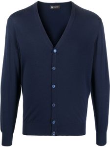 Colombo cardigan en maille à boutonnière - Bleu