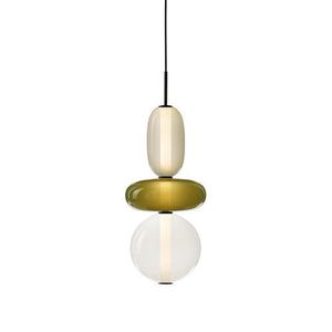 Bomma Pebbles Small Hanglamp - Configuratie 8 - Wit - groen