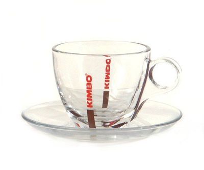 Kimbo cappuccino glas en ondertas (6 setjes)