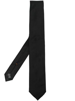 Zegna cravate en soie à bout pointu - Noir