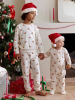Gemengde set pyjama muts fluweel capsule kerst ecru