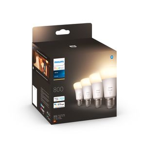 Philips Lighting Hue LED-lamp (4 stuks) 871951431914100 Energielabel: F (A - G) Hue White E27 Viererpack 4x800lm 60W E27 36 W Warmwit Energielabel: F (A - G)