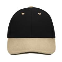 Zwarte baseball cap met beige klep voor volwassenen