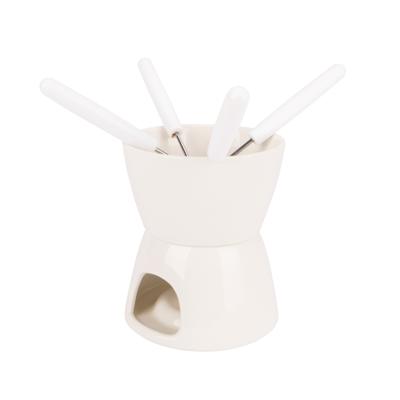 Cosy & Trendy Fondue set - Chocolade - wit - porselein - Dia 11 cm