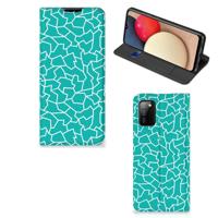 Samsung Galaxy M02s | A02s | Bookcase | Cracks Blue
