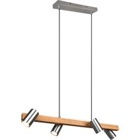 LED Hanglamp 4-lichts Rond - Mat Bruin/Nikkel Aluminium - GU10 Fitting