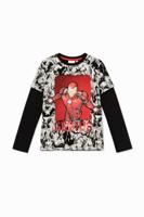 T-shirt met stripfiguren en omkeerbare pailletten - BLACK - 11/12
