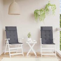 VidaXL Stoelkussens 2 st hoge rug oxford stof antracietkleurig