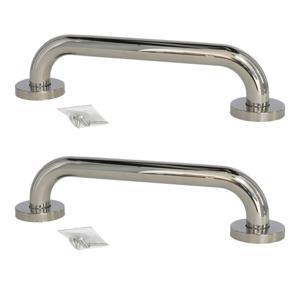 2x stuks badkamer/douche wand handgreep rvs metaal zilver 30 cm