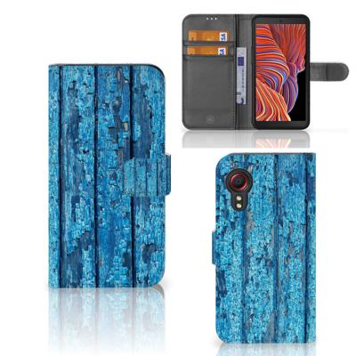 Samsung Galaxy Xcover 5 | Book Style Case | Wood Blue