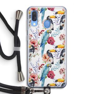 Bloemen tukan: Samsung Galaxy A40 Transparant Hoesje met koord