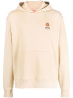 Kenzo logo-embroidered cotton hoodie - Tons neutres