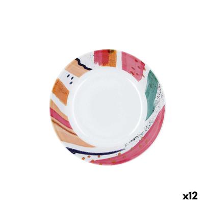 Diep bord Quid Acuarela Wit Bioplastic Ø 20 cm (12 Stuks)