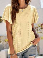 Casual Loose Crew Neck Plain Shirt