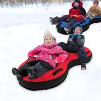 2-Zits 200 cm Sneeuwslee Hoogwaardige Rubberen Binnenband Stijve Basis Trekband Opblaaspomp voor Kinderen Volwassenen Rood