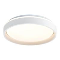 2e Halve Prijs Leen Bakker - Plafonniere Claus LED - - 7,5xØ39 Cm - Metaal/Kunststof - Wit - H7.5 Cm