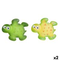 Badkleed DKD Home Decor 11,5 x 1 x 10 cm Groen Geel Kinderen Schildpad PVC 10 cm (2 Stuks)