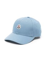 Moncler Enfant casquette en coton à patch logo - Bleu - thumbnail