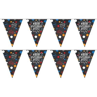 2x Geslaagd/afgestudeerd vlaggenlijnen/slingers hashtags 10 m