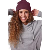 Wintermuts Beanie Yukon - bordeaux rood - heren/dames - sterk/zacht/licht gebreid 100% Acryl