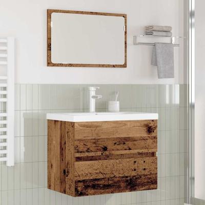 Badkamermeubelset 3 pcs Oud hout 60 x 38.5 x 45 cm Bewerkt hout