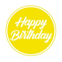 10x stuks bierviltjes/onderzetters Happy Birthday geel 10 cm - Bierfiltjes - thumbnail