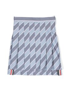 Thom Browne Kids jupe plissée à rayures - Gris