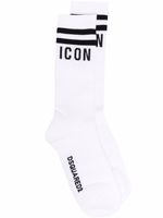 DSQUARED2 chaussettes à logo intarsia - Blanc - thumbnail