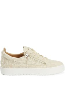 Giuseppe Zanotti baskets Frankie à effet usé - Blanc