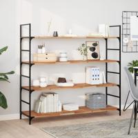 Wandschappen 4 st zwevend olieafwerking 120x40x2 cm acaciahout
